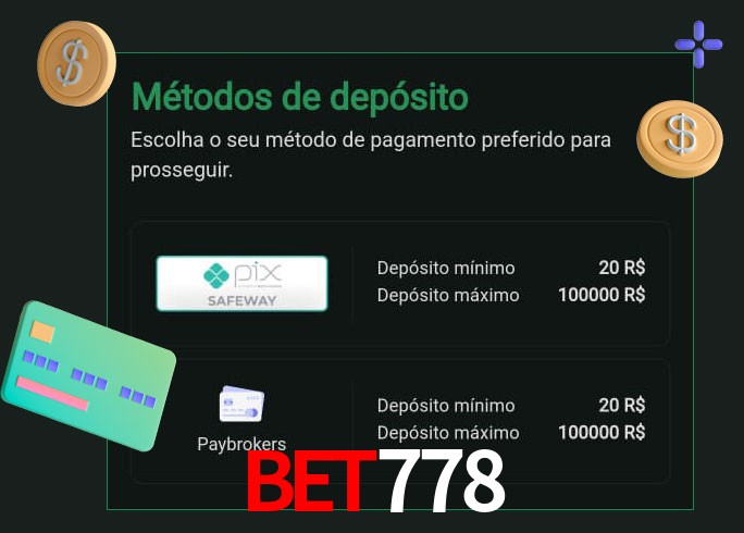 O cassino bet778 oferece uma grande variedade de métodos de pagamento